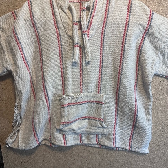 Striped Baja Hoodie with Front Pocket Distressed Size Medium - Picture 6 of 8